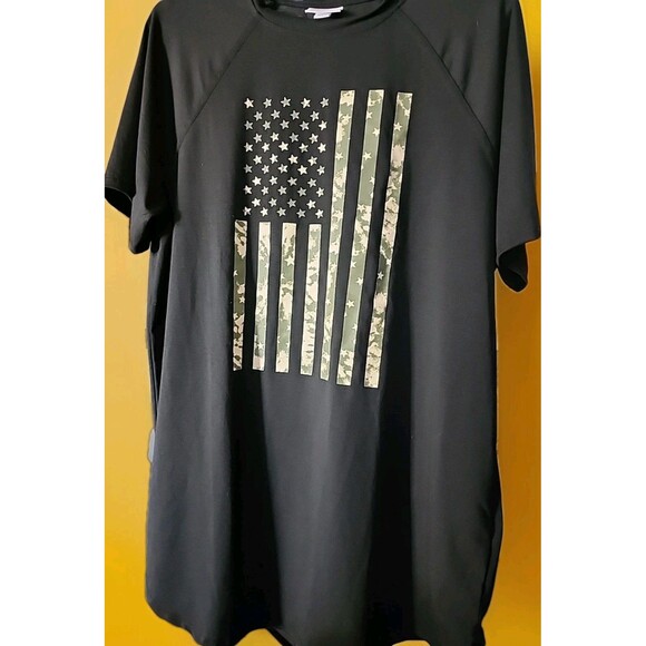 LuLaRoe Large Oversized Axel patriotic Americana T-Shirt Excellent B7 USA - Picture 1 of 5